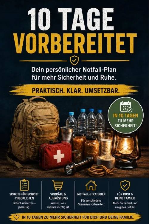 Cover des PDF-Vorsorgeplans 10 Tage vorbereitet