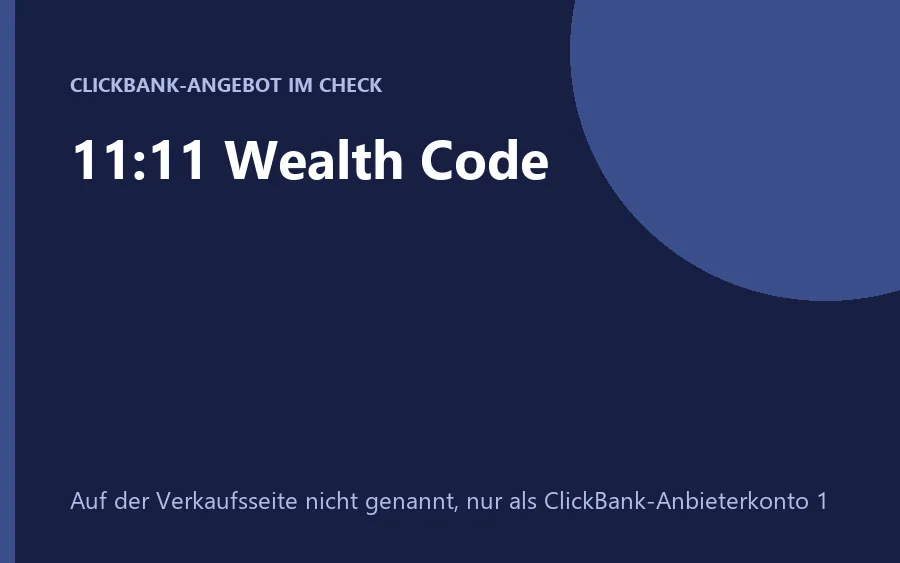 11:11 Wealth Code, digitales Manifestations-Programm
