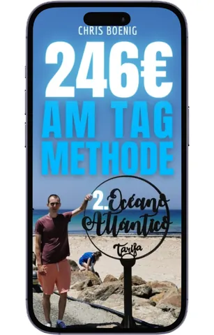 Produktbild der 246€ am Tag Methode von Chris Boenig auf einem Smartphone
