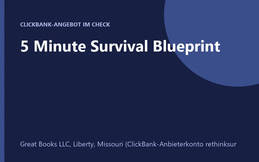 Kursseite 5 Minute Survival Blueprint
