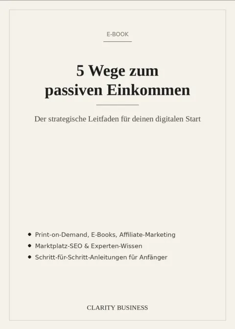 Produktbild 5 Wege zum passiven Einkommen, PDF-Guide