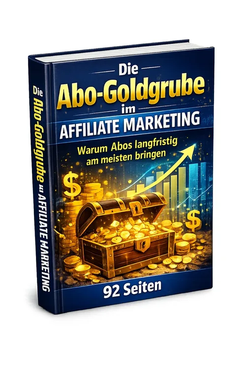 Cover des PDF-Ratgebers „Die Abo-Goldgrube im Affiliate Marketing“ von RatgeberPlatz