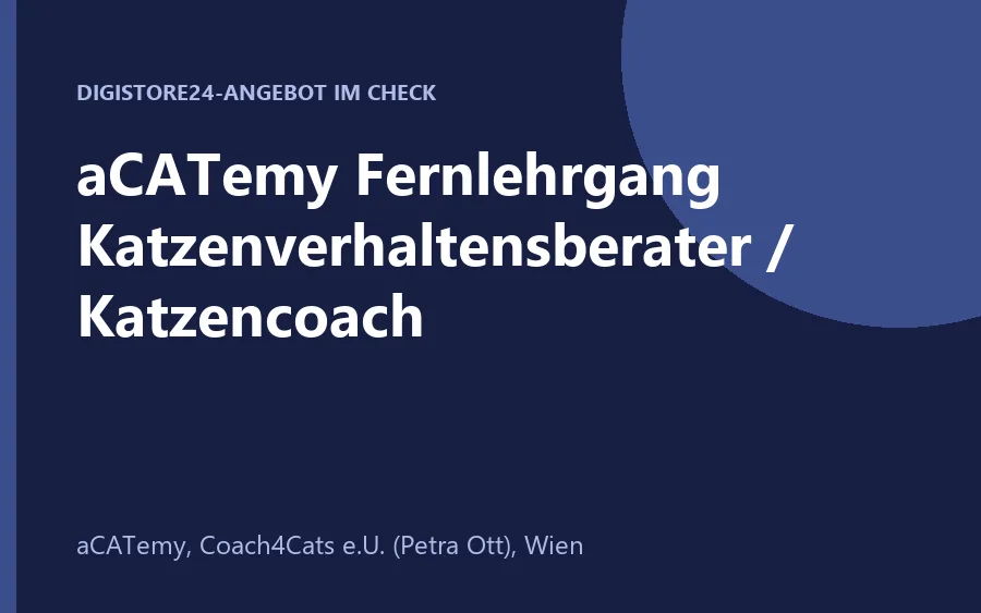 Produktbild aCATemy Fernlehrgang Katzenverhaltensberater