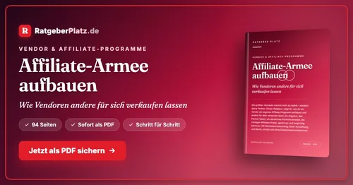 Titelgrafik des PDF-Ratgebers Affiliate-Armee aufbauen von RatgeberPlatz