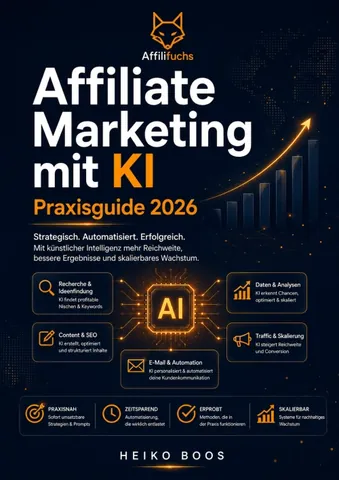 Titelbild des E-Books Affiliate Marketing mit KI Praxisguide von Heiko Boos