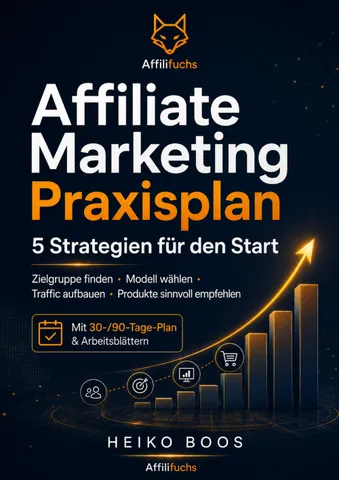Titelbild des E-Books Affiliate Marketing Praxisplan von Heiko Boos