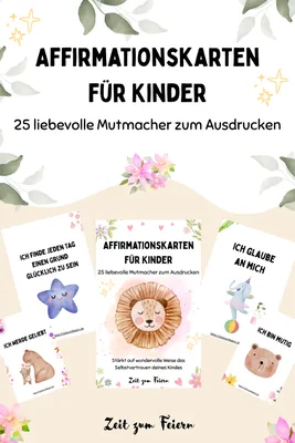 Produktbild 25 Affirmationskarten für Kinder (PDF zum Ausdrucken)