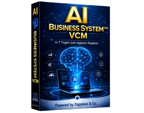 Produktbox des AI Business System VCM mit Schriftzug In 7 Tagen zum eigenen Angebot