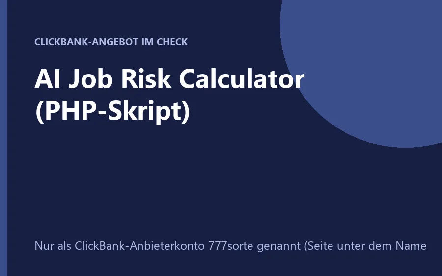 Verkaufsseite des AI Job Risk Calculator PHP-Skripts