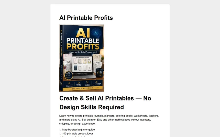 Kartenbild der Anleitung AI Printable Profits