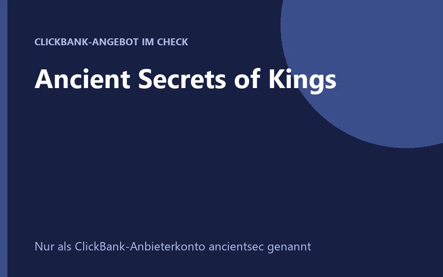 Produktbild Kurs Ancient Secrets of Kings