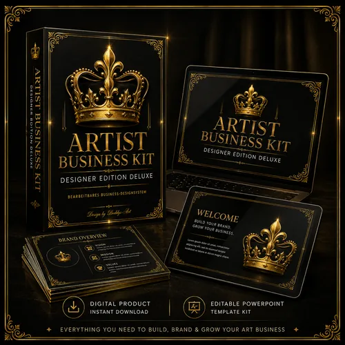 Vorschau der PowerPoint-Vorlagen des Artist Business Kit Designer Edition Deluxe