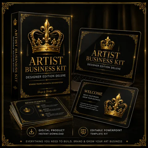 Vorschau der PowerPoint-Vorlagen des Artist Business Kit Designer Edition Deluxe