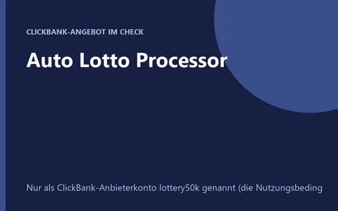 Angebot Lotto-Software Auto Lotto Processor