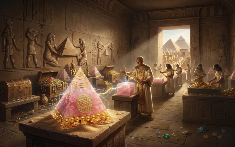 Pyramide aus Quarz und Kupfer als Biofield Resonance Pyramid