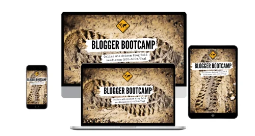 Produktbild des Blogger Bootcamp auf mehreren Bildschirmen