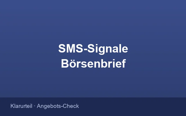 Bestellformular des Börsenbriefs SMS-Signale