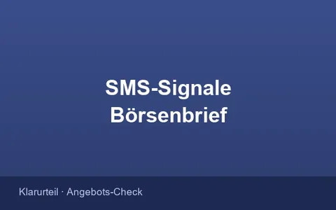 Bestellformular des Börsenbriefs SMS-Signale