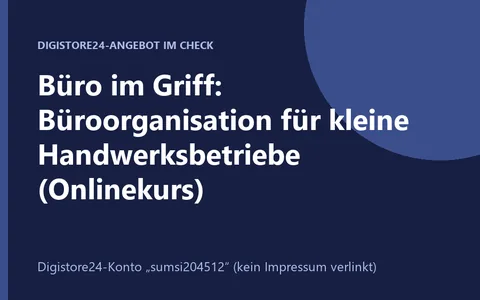 Onlinekurs Büro im Griff für Handwerksbetriebe