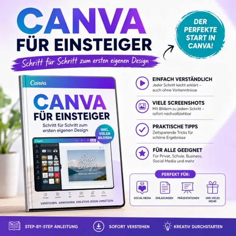 Produktbild des digitalen Guides Canva für Einsteiger von Jaqueline Osterkorn