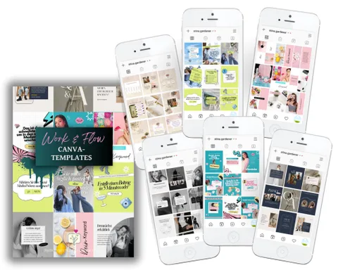 Vorschau der Canva-Vorlagen Work & Flow für Instagram
