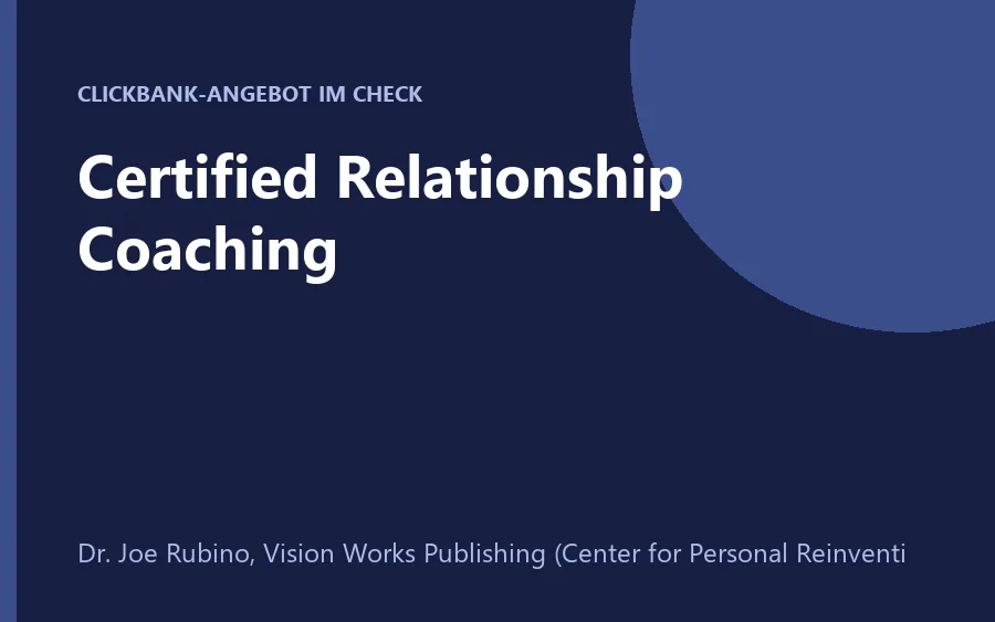 Produktbild Certified Relationship Coaching von Dr. Joe Rubino