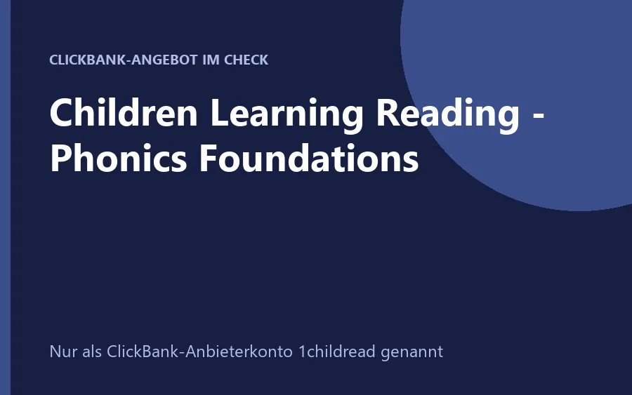 Produktbild von Children Learning Reading Phonics Foundations