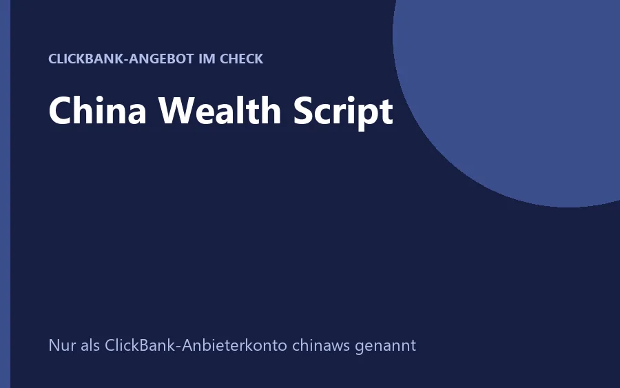 Produktbild China Wealth Script