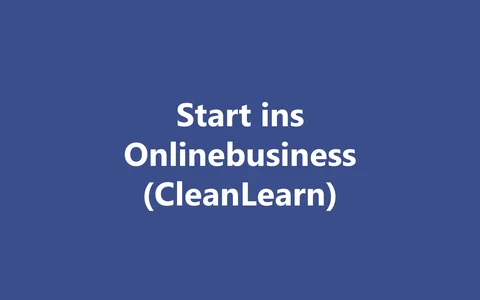 Produktbild Start ins Onlinebusiness (CleanLearn)