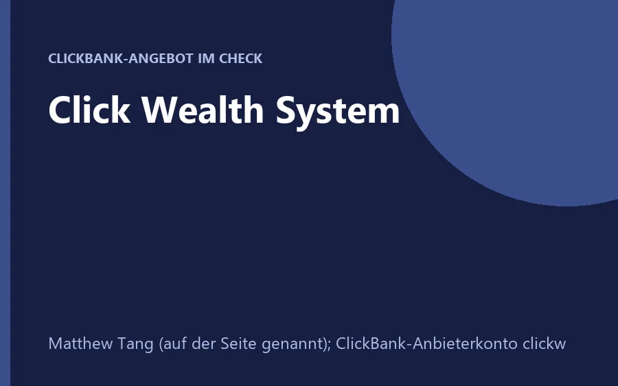 Produktbild Click Wealth System