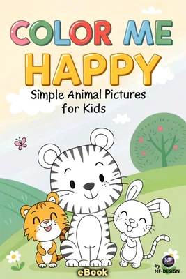Produktbild Color Me Happy: Kinder-Malbuch mit 50 Tiermotiven (PDF)