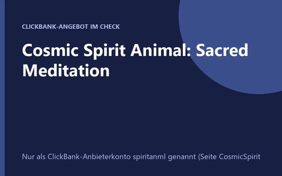 Angebot Cosmic Spirit Animal Meditation