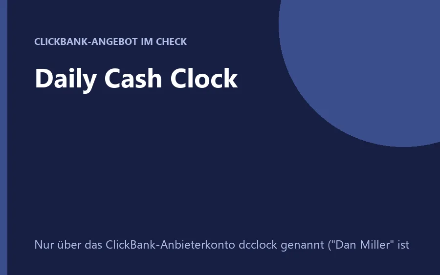 Produktbild Trading-Kurs Daily Cash Clock