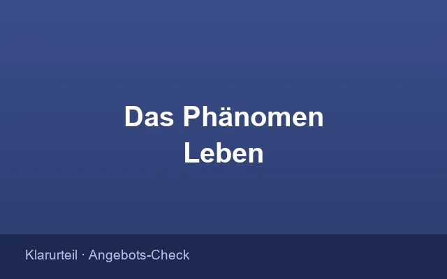 Bestellformular des Video-Seminars Das Phänomen Leben
