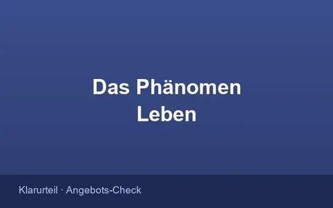 Bestellformular des Video-Seminars Das Phänomen Leben