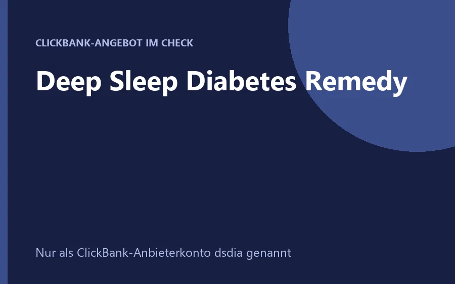 Produktbild Deep Sleep Diabetes Remedy