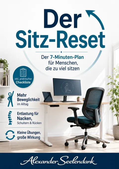 Cover des E-Books Der Sitz-Reset mit Checkliste für den Büro- und Homeoffice-Alltag