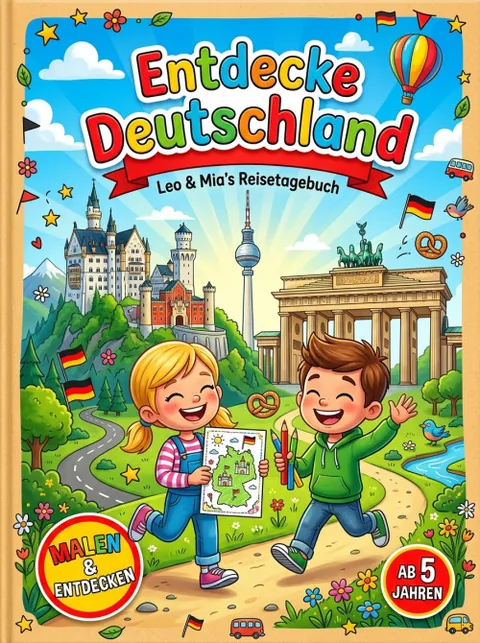 Cover des PDF-Malbuchs Deutschland für kleine Entdecker