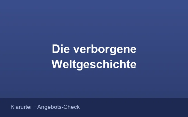 Bestellformular des Video-Seminars Die verborgene Weltgeschichte
