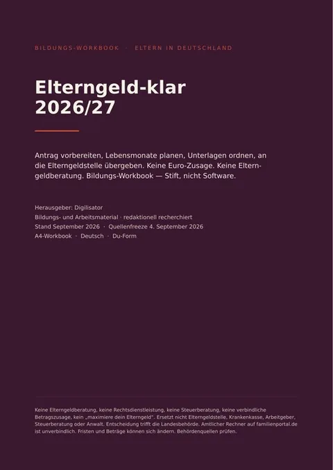 Cover des E-Books Elterngeld-klar 2026/27 für Eltern