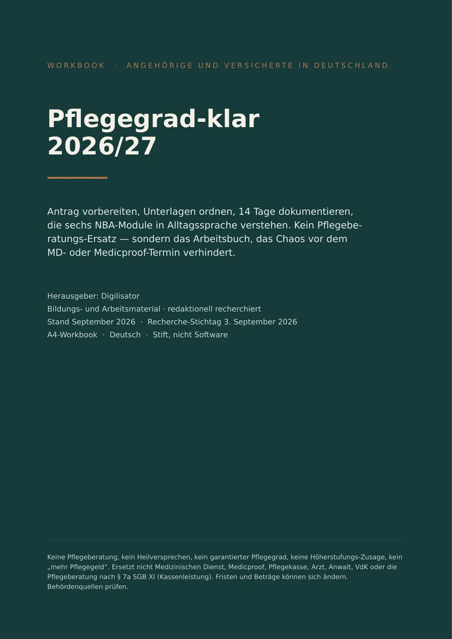 Cover des E-Books Pflegegrad-klar 2026/27 für Angehörige