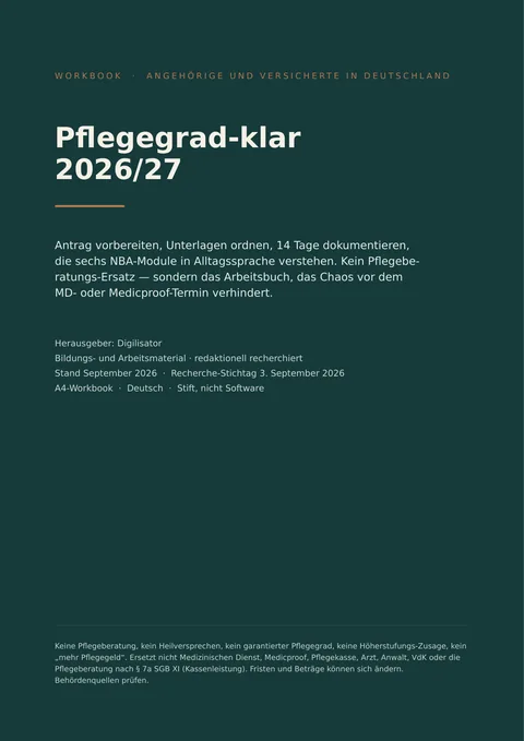 Cover des E-Books Pflegegrad-klar 2026/27 für Angehörige