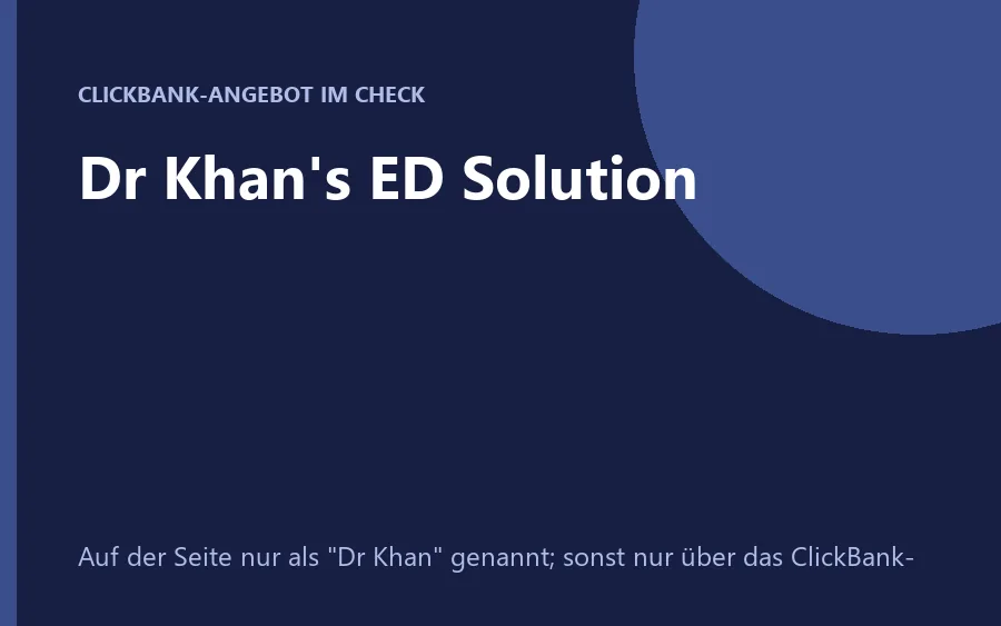 Produktbild Dr Khan's ED Solution