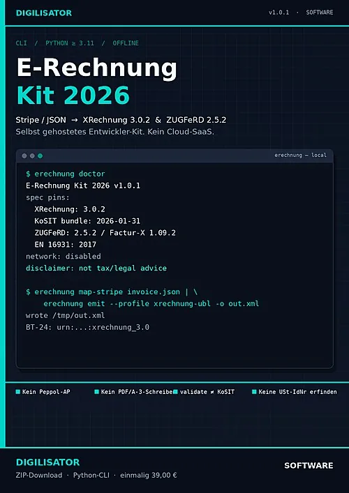 Produktbild E-Rechnung Kit 2026 von Digilisator