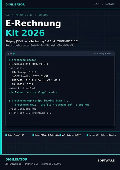 Produktbild E-Rechnung Kit 2026 von Digilisator