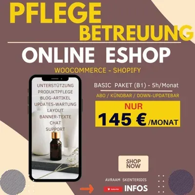Produktbild E-Shop und Webseite: Pflege und Betreuung (5 Stunden im Monat)
