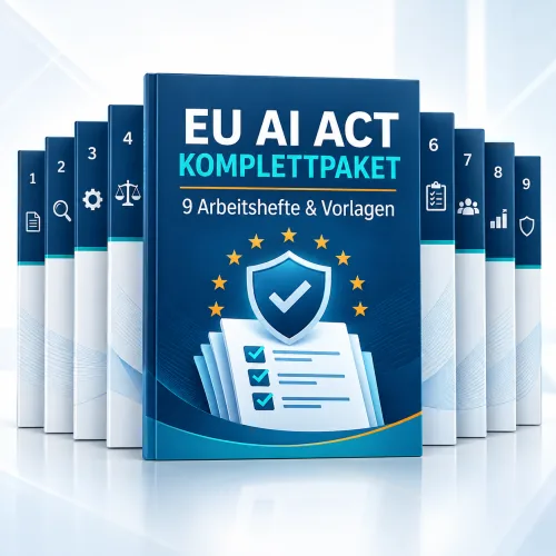 Produktbild EU AI Act Komplettpaket mit neun Arbeitsheften