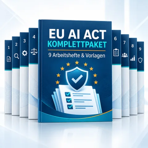 Produktbild EU AI Act Komplettpaket mit neun Arbeitsheften