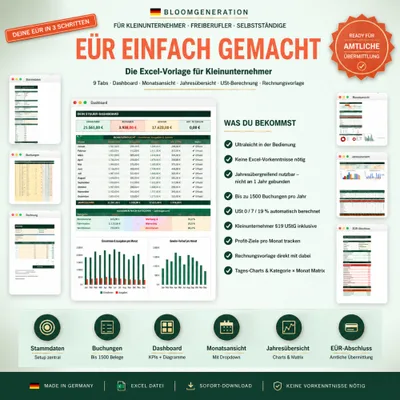 Produktbild Buchhaltung leicht gemacht: EÜR-Excel-Vorlage für Kleinunternehmer