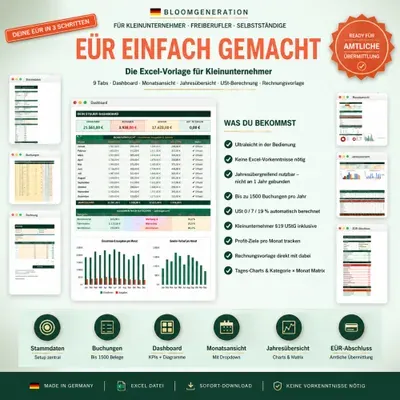 Produktbild Buchhaltung leicht gemacht: EÜR-Excel-Vorlage für Kleinunternehmer